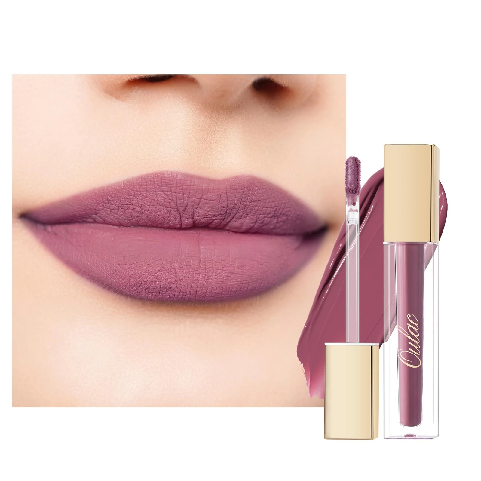 Oulac Matte Liquid Pink Lipstick for Women, Purple Lipsticks Long Lasting Lip Stain, Waterproof No Transfer, High Pigment Lip Colour Creamy with Rose Oil,Vegan, Purple Pink M13