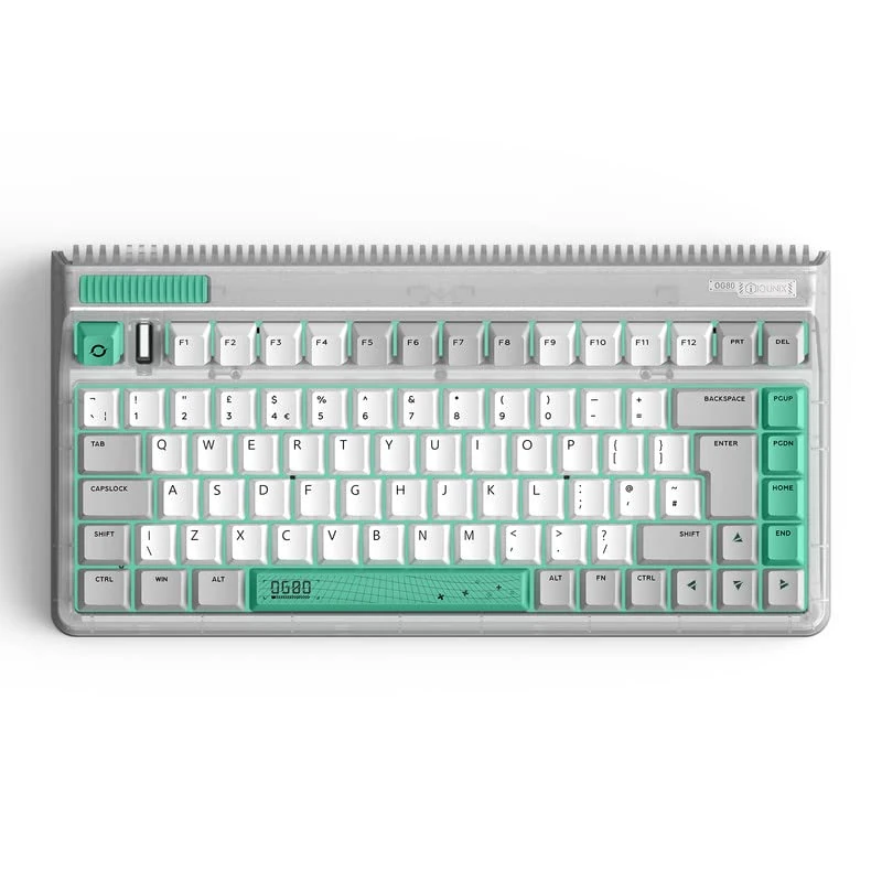 iQunix OG80 WORMHOLE Mechanical Keyboard UK Layout, Wireless RGB TKL Retro Keyboard with 2.4GHz / Bluetooth 5.1 / Wired Type-C, Tilted F-Row, Hot-Swappable Cherry MX Browns, for Windows PC/Mac