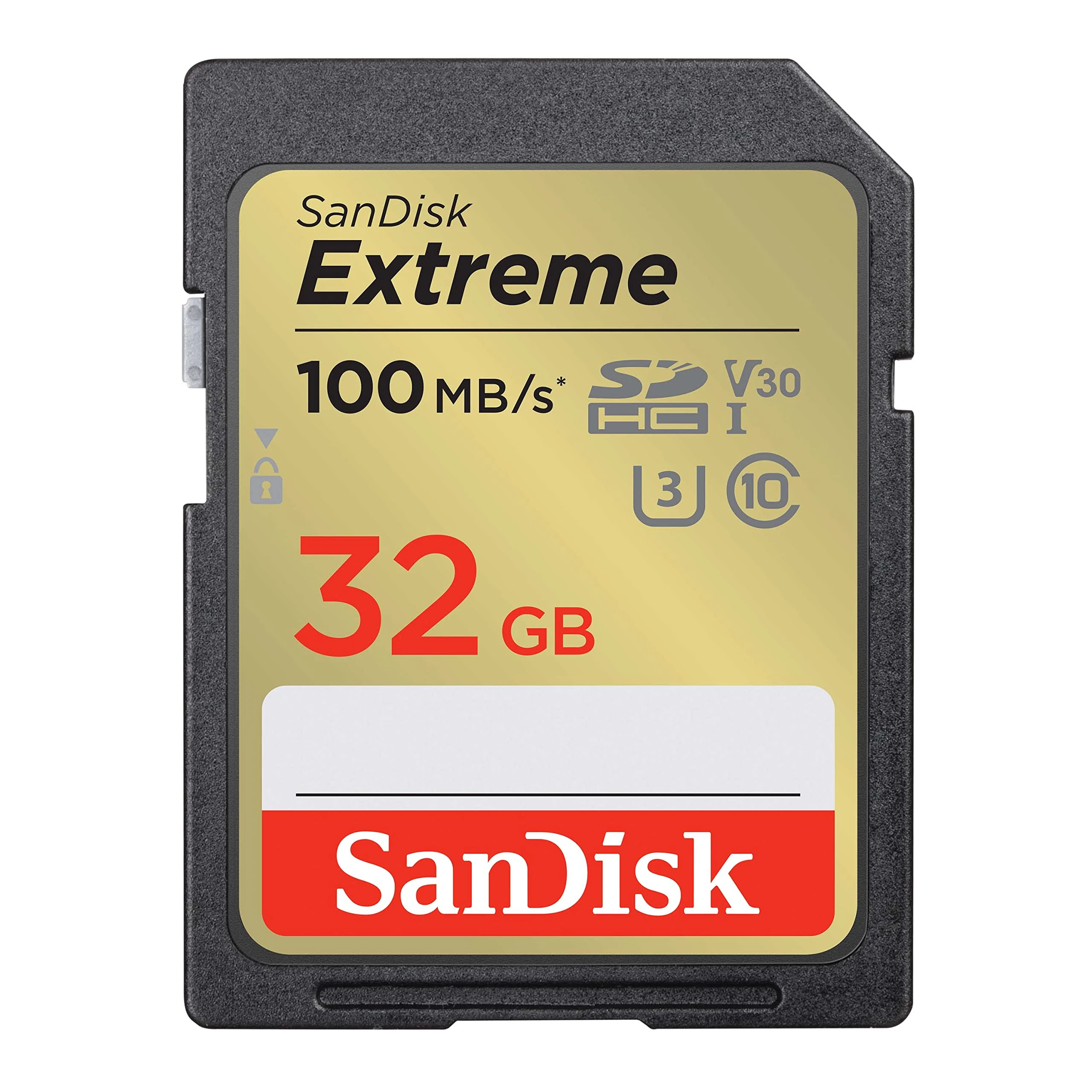 SanDisk 32GB Extreme SDHC card, up to 100 MB/s UHS-I Class 10, U3, V30