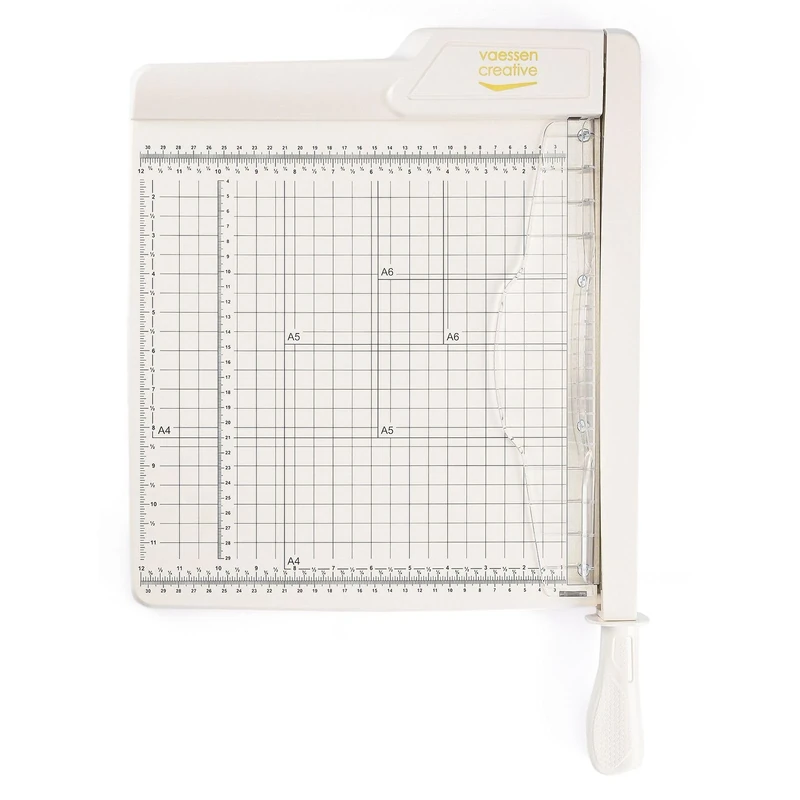 Vaessen Creative Guillotine Paper Cutter 30 cm Off White - Paper Trimmer for A4, A5 and A6 Vinyl, Cardboard and More - for Crafting, Scrapbooking and Card Making