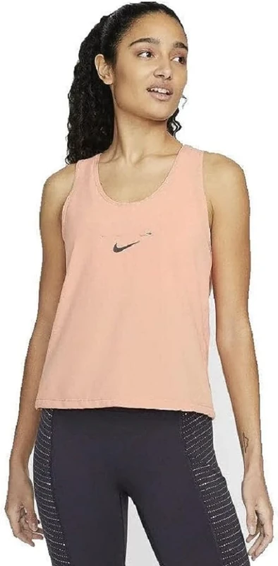 Nike Dri Fit Run Dvn Cnvrtbl T-Shirt Lt Madder Root/Black M