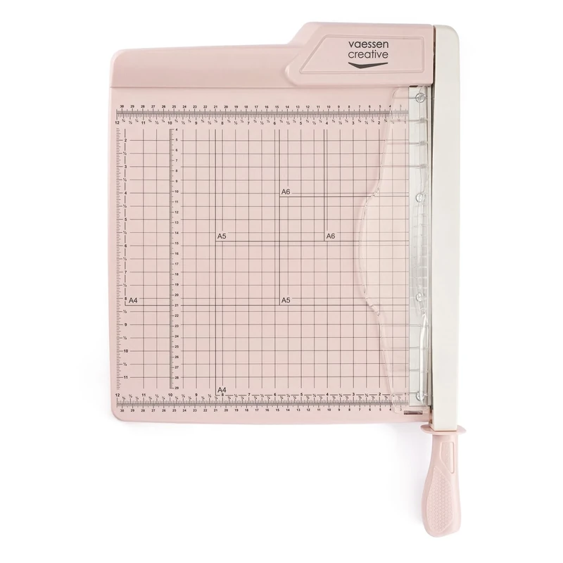 Vaessen Creative Guillotine Paper Cutter 30 cm Pink - Paper Trimmer for A4, A5 and A6 Vinyl, Cardboard and More - for Crafting, Scrapbooking and Card Making