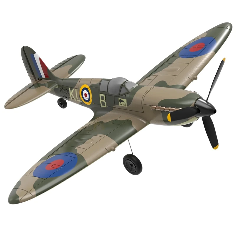 VOLANTEXRC RC Airplane Spitefire PNP Version No Battery No Trainsmitter with 6-Axis Gyro Stabilizer and One-Key Aerobatic Function Easy to Fly for Beginners (761-12 PNP)