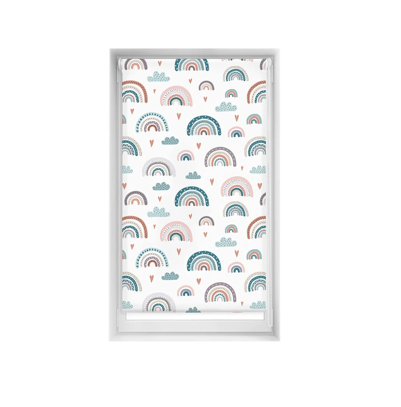 Blindecor Easy No Drilling Printed Venetian Blind, Translucent Digital Print, Rainbow Blue, 80 x 150 cm (width x height), 77 x 145 cm - Image 1
