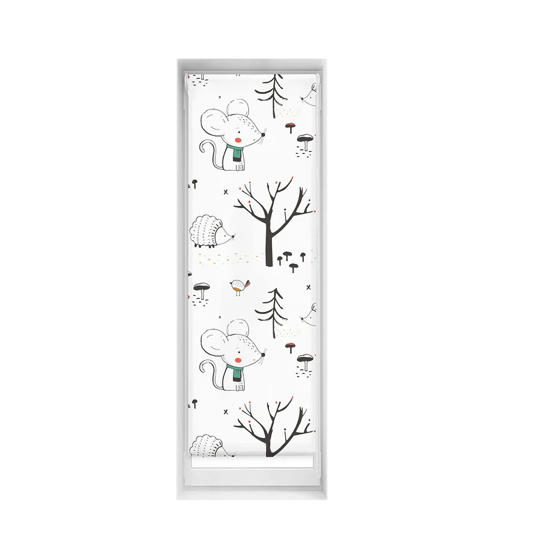 Blindecor Easy Venetian Blind, No Drilling, Printed, Translucent, Digital Print, Into The Wood, 50 x 150 cm (width x height), Fabric Size 47 x 145 cm