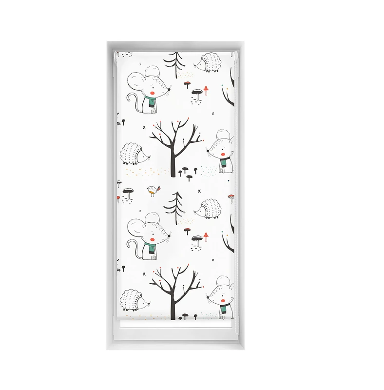 Blindecor Easy Venetian Blind, No Drilling, Printed, Translucent, Digital Print, Into The Wood, 65 x 150 cm (width x height), Fabric Size 62 x 145 cm