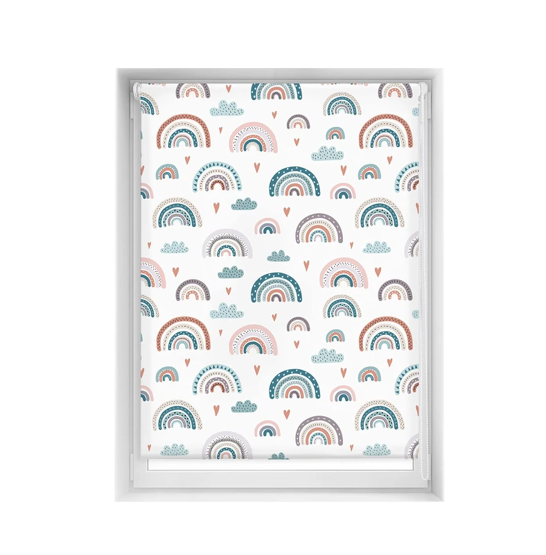 Blindecor Easy Venetian Blind, No Drilling Required, Printed, Translucent, Digital Print, Rainbow Blue, 100 x 150 cm (width x height), Fabric Dimensions 97 x 145 cm - Image 1