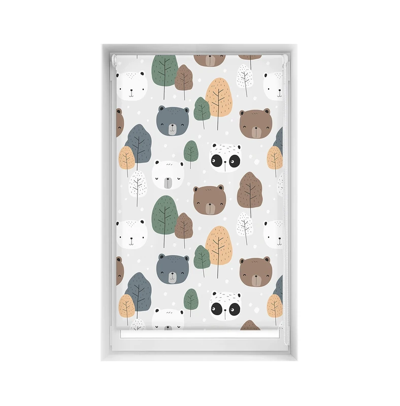 Blindecor Easy Venetian Blind, No Drilling Required, Printed, Translucent, Digital Print, Bear, 90 x 150 cm (width x height), Fabric Dimensions 87 x 145 cm - Image 1