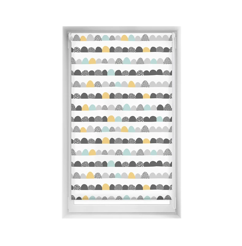 Blindecor Easy Blind, No Drilling Required, Printed, Translucent, Digital Print, Half Moon, 90 x 150 cm (Width x Height), Fabric Size 87 x 145 cm