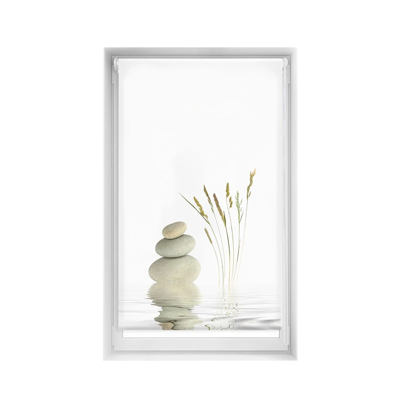 Blindecor Easy Venetian Blind, No Drilling, Printed, Translucent, Digital Print, White, 95 x 150 cm (width x height), Fabric Size 92 x 145 cm - Image 1