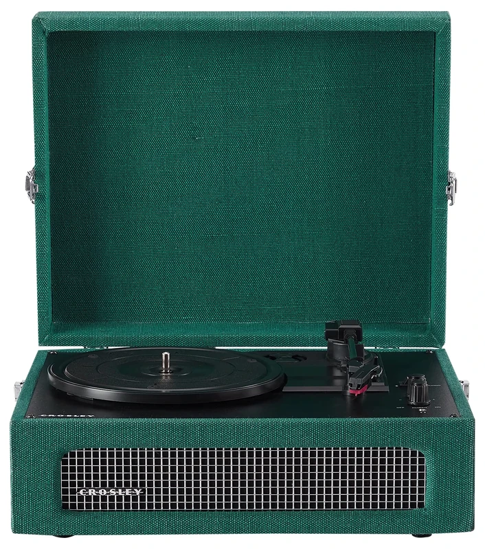 Crosley Voyager Portable Turntable - Bluetooth Record Player, 3-Speed Suitcase Vinyl Player, Home Turntables for Vinyl Records, Built in Stereo Speakers & Bluetooth Receiver, AUX Input, Dark Aegean