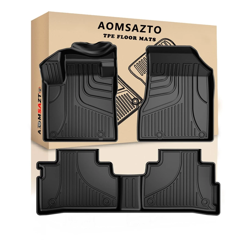 Automotive Floor Mats for Nissan Murano 2015-2022, Heavy Duty TPE All Weather Car Floor Mats, 1st & 2nd Row Full Set Rubber Floor Liners, Anti Skid Car Mats, Black