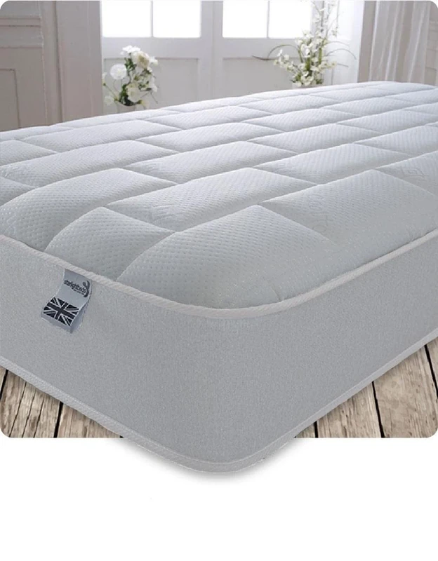 Starlight Beds Essentials Large Brick 4ft Hybrid Spring and Memory Foam Mattress. Budget-Friendly, White, Soft Firmness, 7.5 Inch Deep Small Double Mattress (120x190x19cm)