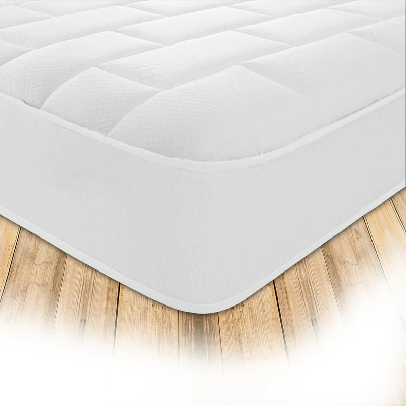 Starlight Beds Essentials Large Brick 2ft6 x 5ft9 Hybrid Spring and Memory Foam Mattress. Budget-Friendly, White, Soft Firmness, 7.5 Inch Deep Shorty Mattress (75x175x19cm)