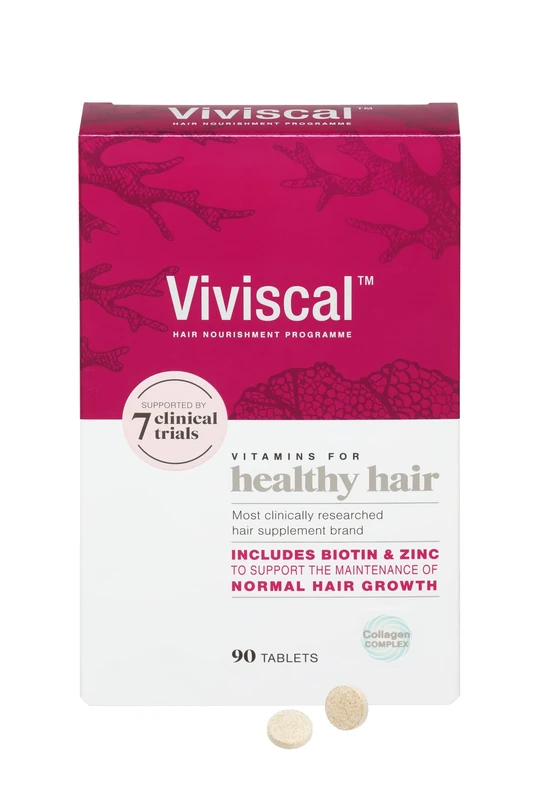 Viviscal Hair Supplement For Women, Biotin & Zinc Tablets, Natural Ingredients with Rich Marine Protein Complex AminoMar C, Contributes to Healthy Hair Growth, Pack of 90, 1.5 Month Supply