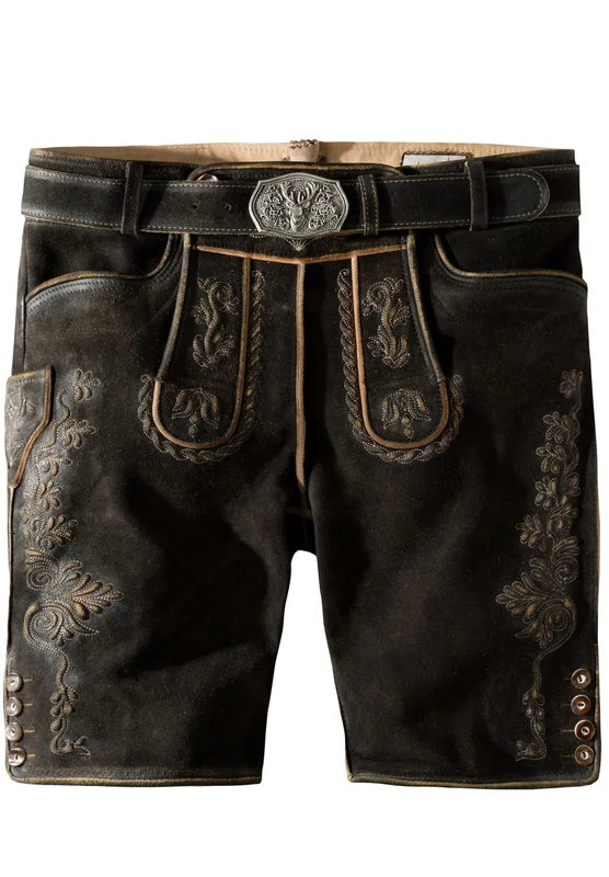 Stockerpoint Oliver Men's Traditional Leather Trousers, moor Spiked, 36