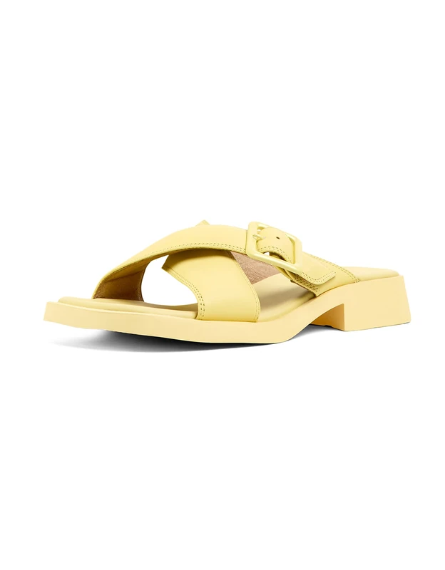Camper Women's Dana K201490 Flat Sandals, Yellow 002, 4 UK