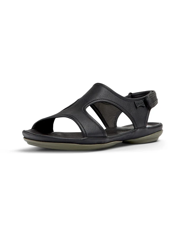 Camper Women's Right Nina K201514 Flat Sandal, Black, 7 UK