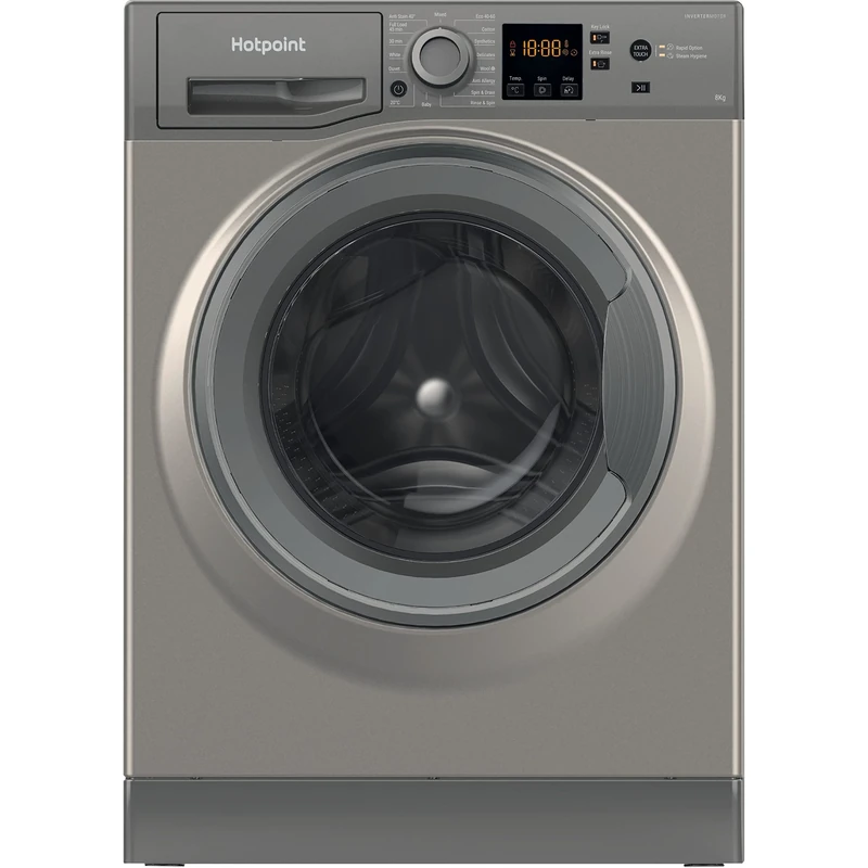 Hotpoint 8kg 1600rpm Washing Machine - Steam Hygiene Graphite
