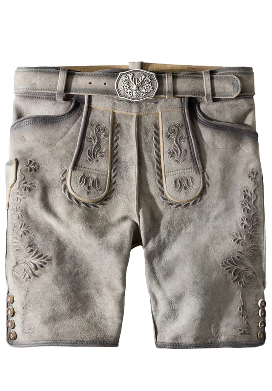 Stockerpoint Oliver Men's Traditional Leather Trousers, Smoke Ashed, 38