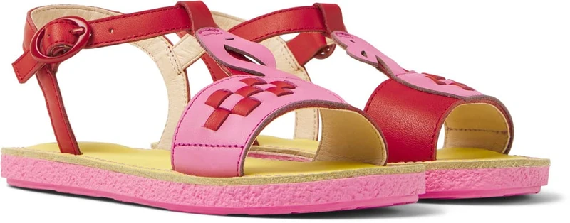 Camper Girls' Miko K800535 Flat Sandals, Multicolour 001 Tws, 7.5 UK