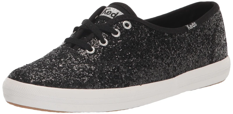 Keds Champion Glitter Trainers for Women, Black Lattice, 8 UK