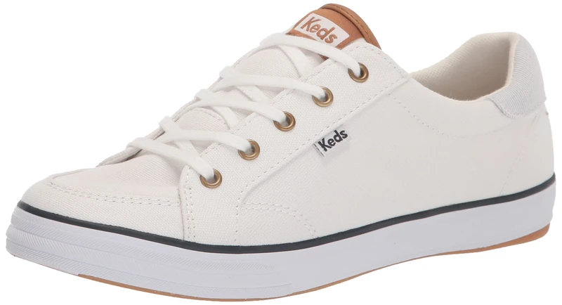 Keds Women's Center Iii Lace Up Sneaker, White/Navy Canvas, 8.5 UK