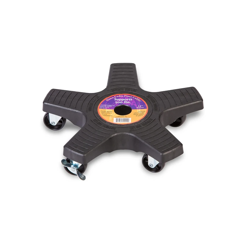 Bosmere Heavy Duty Plant Stand with Wheels, 500 lb Capacity, Plastic Wood Alloy Steel, Charcoal, 14"