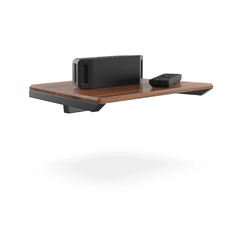 FITUEYES DESIGN Multimedia Wall Shelf Wood HiFi Rack for DVD Player Router Cable Boxes Record Player, Eiffel Series