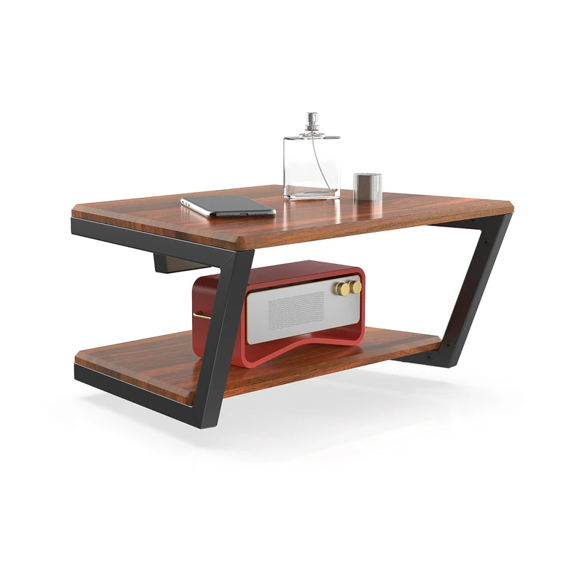 FITUEYES DESIGN Multimedia Wall Shelf Wood HiFi Rack for DVD Player Router Cable Boxes Record Player, Eiffel Series