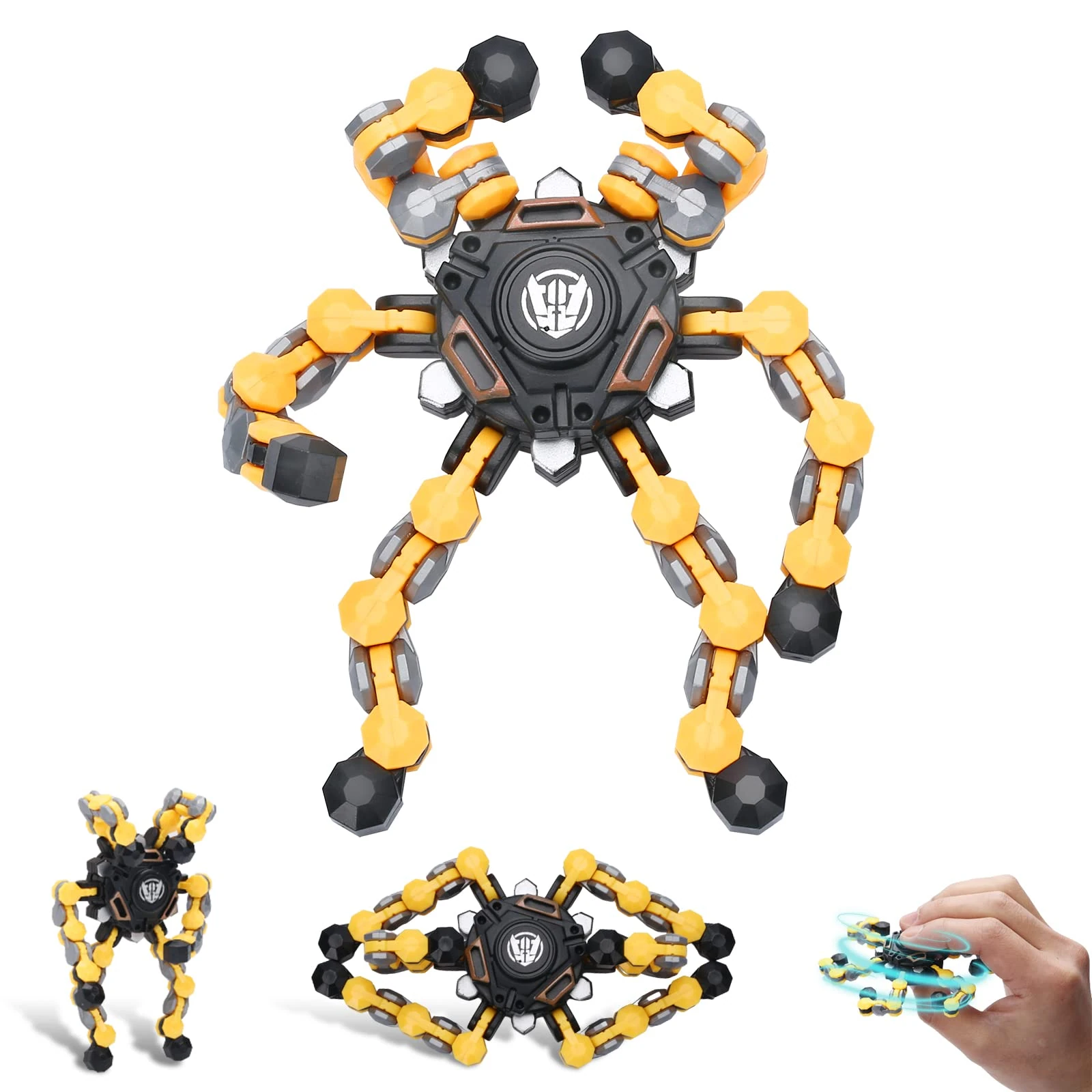 NEW Transformable Fidget Spinner Toy, Funny DIY Fingertip Spin Top Toys, Hand Finger Spinner Creative Fingertip Mechanical Gyro for Kids Adults, All Ages Sensory Fidget Toys