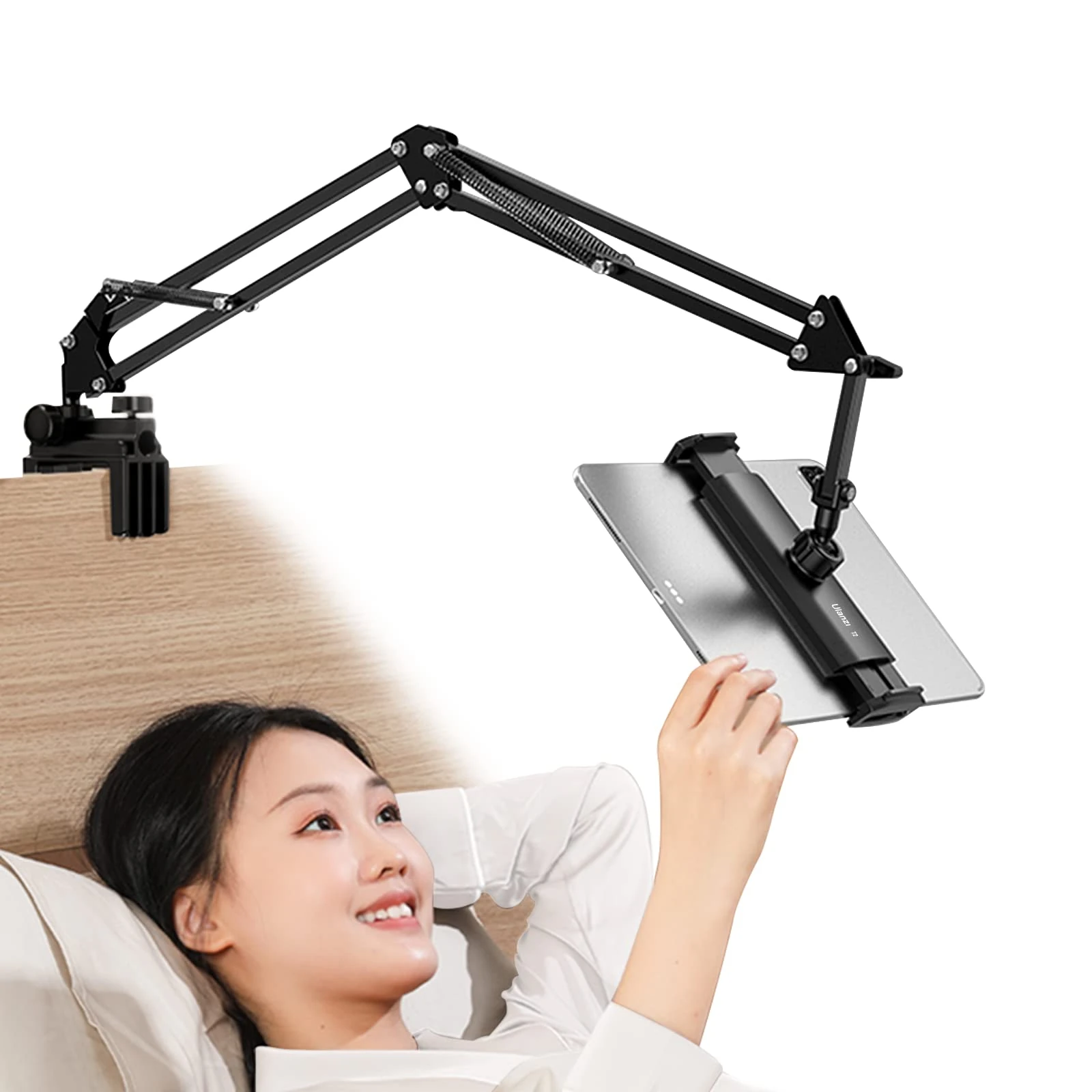 ULANZI iPad Holder for Bed, 360° Rotation, Compatible with iPad Air, Mini, Pro & Other Tablets, 4.6-12.9" Devices