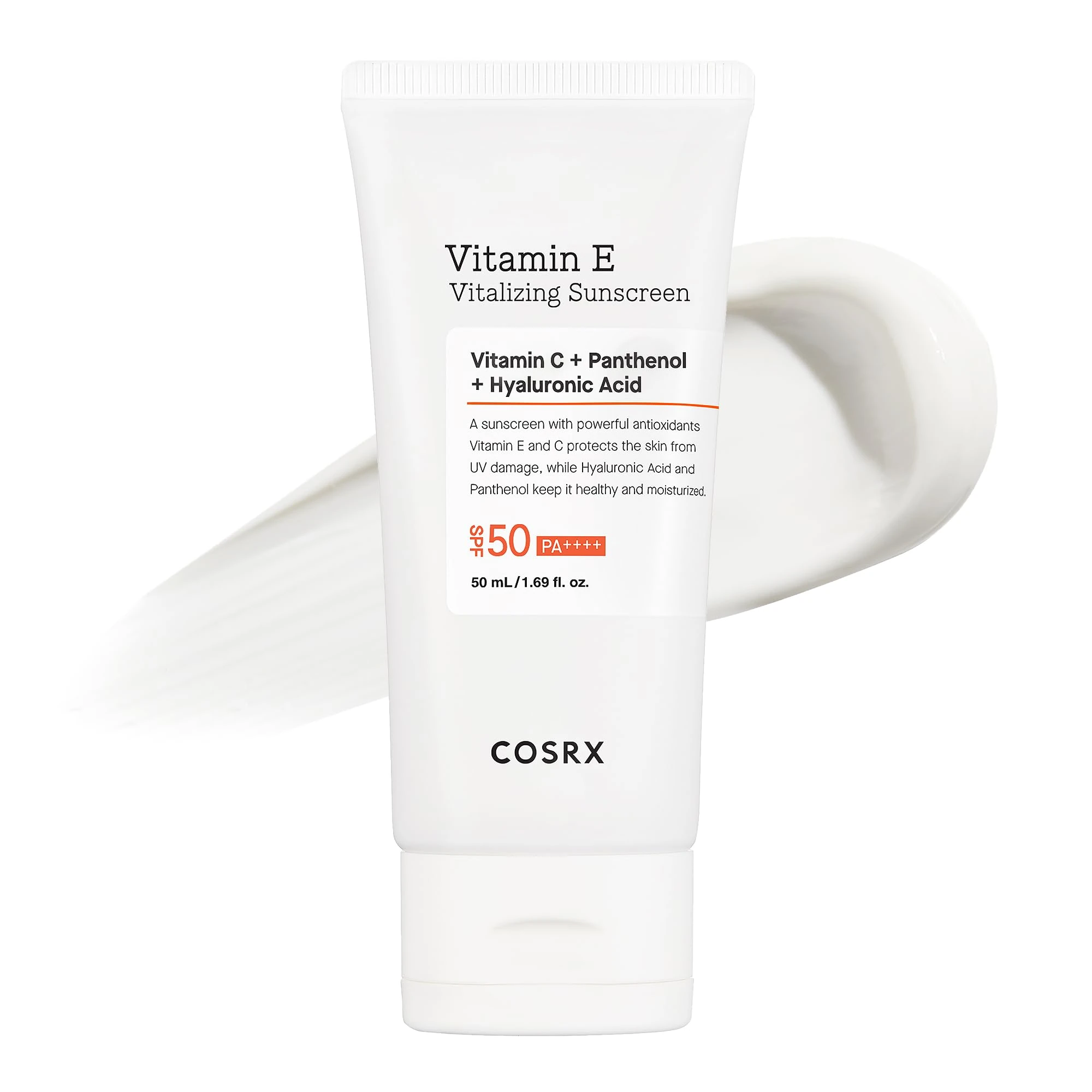 COSRX Daily SPF 50 Vitamin E Vitalizing Korean Sunscreen for Face, UVA&UVB Protection, Lightweight, No White Cast for All Skin Tones, Non-Greasy Semi Matte Finish, Korean SkinCare