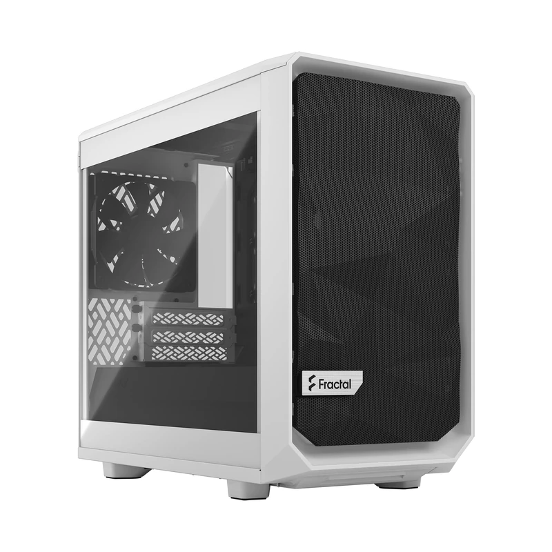 Fractal Design Mini ITX Meshify 2 Nano – High Airflow Gaming Chassis, White TG Clear Tint, Supports GPUs Up to 306mm, Modular Interior