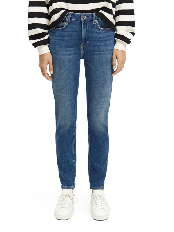 Scotch & Soda Women's High Five Slim Jeans, Backyard Blue, 24W x 32L