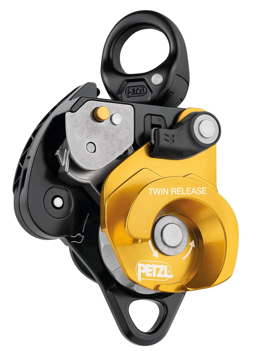 Petzl, Twin Release, Double Blocking Carruccole Unlockable For Recovery Systems, Black Gold, U, Unisex-Adult