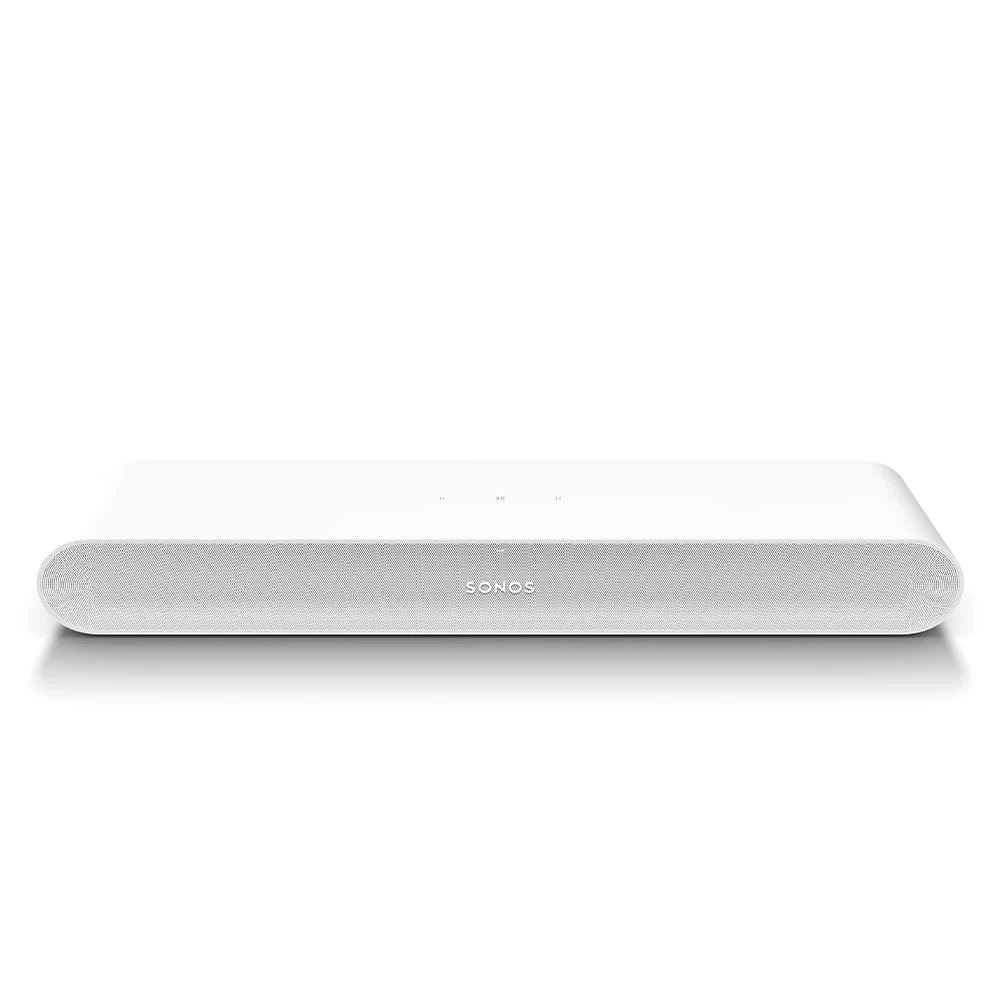 Sonos Ray Soundbar - All-in-one compact and sleek soundbar with Blockbuster sound for movies, gaming and wifi music streaming, compatible App and Apple AirPlay, in white