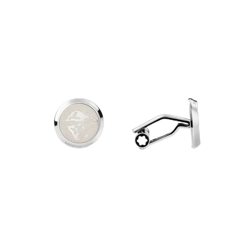 Montblanc Cufflinks Cufflinks 1858 Ice Sea Steel 129508 Brand, one size, Non-precious metals, Not a gemstone - Image 1