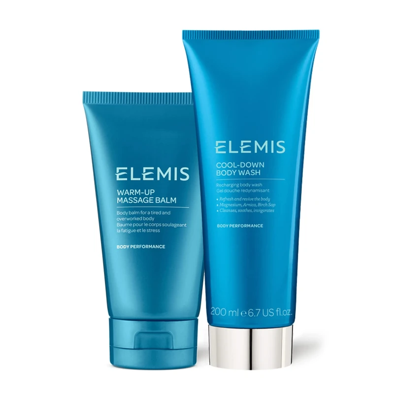 ELEMIS Warm Up Massage Balm & Cool Down Body Wash, Invigorating Shower Gel Formulated with Menthol Recharges Skin While Warming Massage Balm Infused with Essential Oils Comforts & Soothes, 150ml