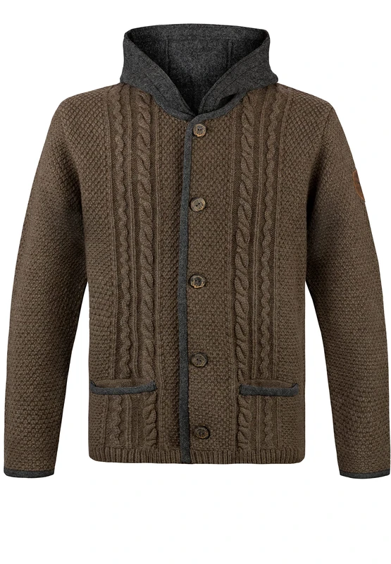 Stockerpoint Men's Milan Jacket Cardigan Sweater, Tobacco, One Size