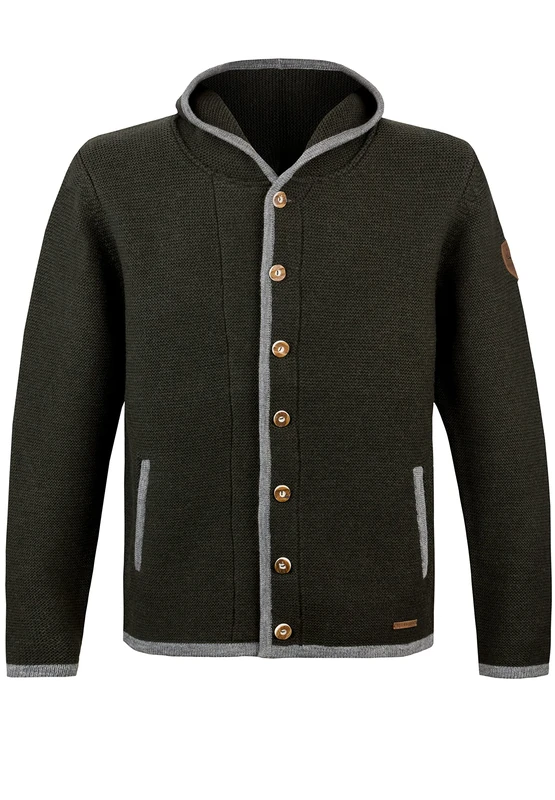 Stockerpoint Men's Alex Jacket Cardigan Sweater, Tobacco, One Size