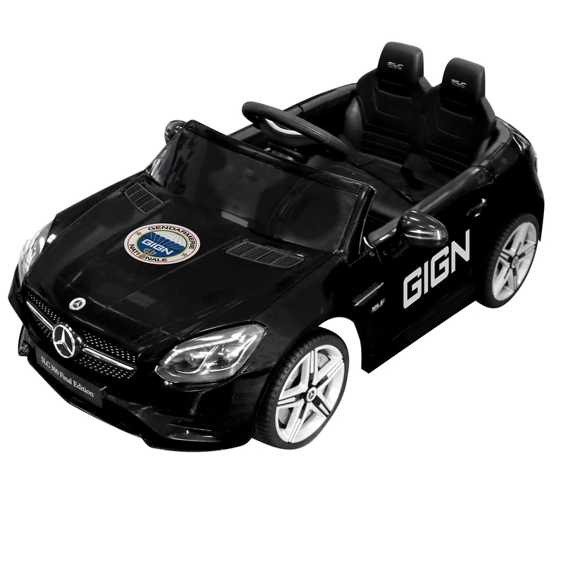 TURBO CHALLENGE - Mercedes SLC GIGN Electric Carrier - Bright and Musical - 119219 - Black - USB Charger Included - Plastic and Metal - Max Weight 30kg - Ages 3+