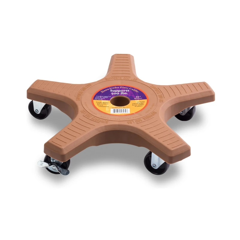 Bosmere Down Under Plant Caddie, Heavy Duty Plant Stand with Wheels, 500lb Capacity, 16-Inch, Adobe