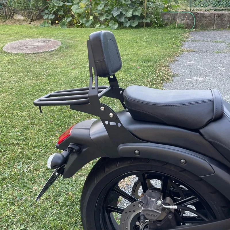 Midimttop Detachable Backrest Sissy Bar with Luggage Rack fits for Ka-wa-sa-ki Vulcan S 650 VN650/EN650 Accessories 2015 2016 2017 2018 2019 2020 2021 2022