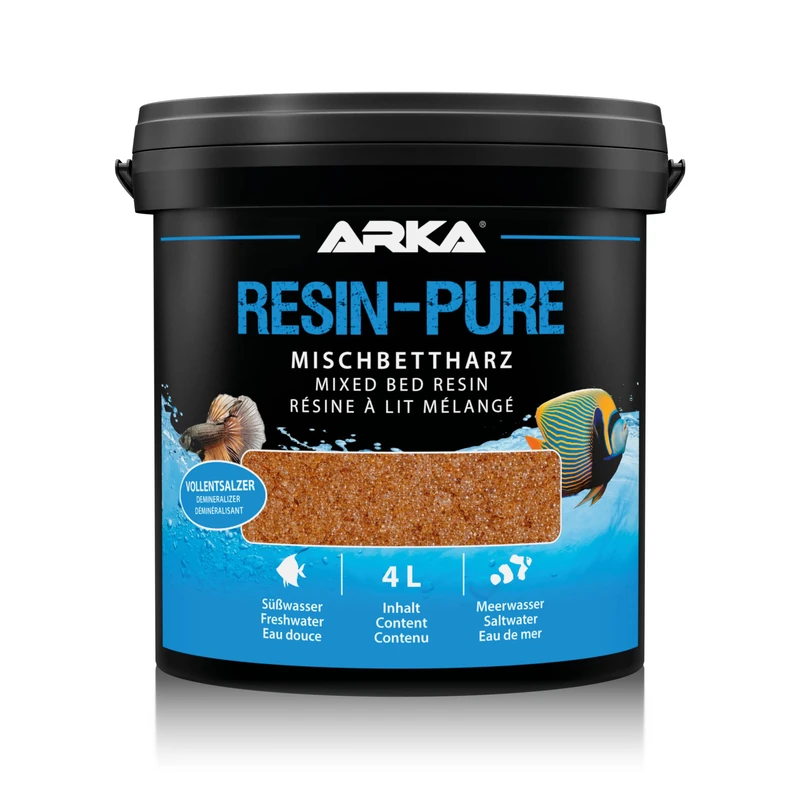 Mixed bed resin aquarium – ARKA Resin-Pure 5 l – DI resin for RO systems – removes 100% TDS, silicate, nitrate & phosphate – ultra-pure water for reef & freshwater tanks – ion exchange media