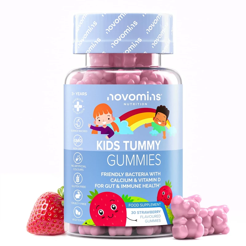 Novomins Kids Probiotic Gummies 2B CFU, Vitamin D & Calcium, 30 Gummies