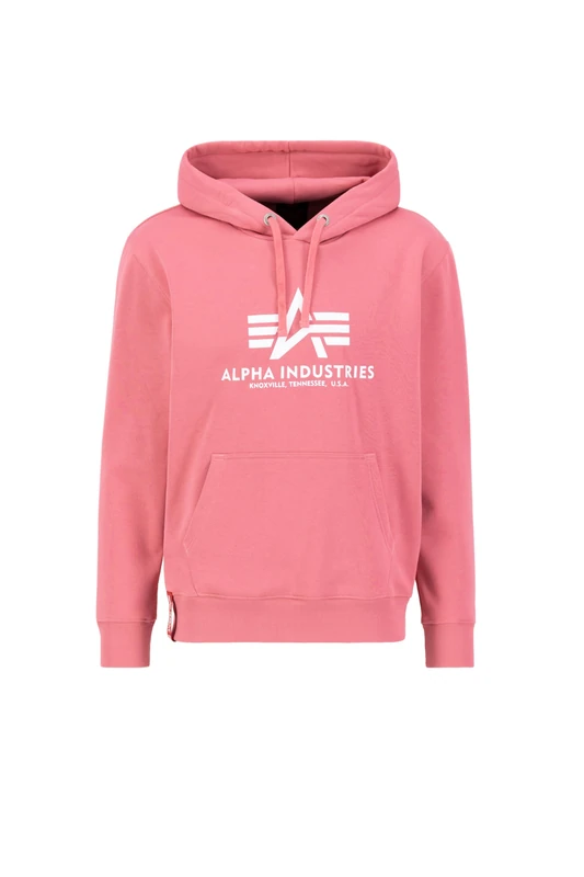 Alpha Industries Men's Basic Hoody, Coral Red, L