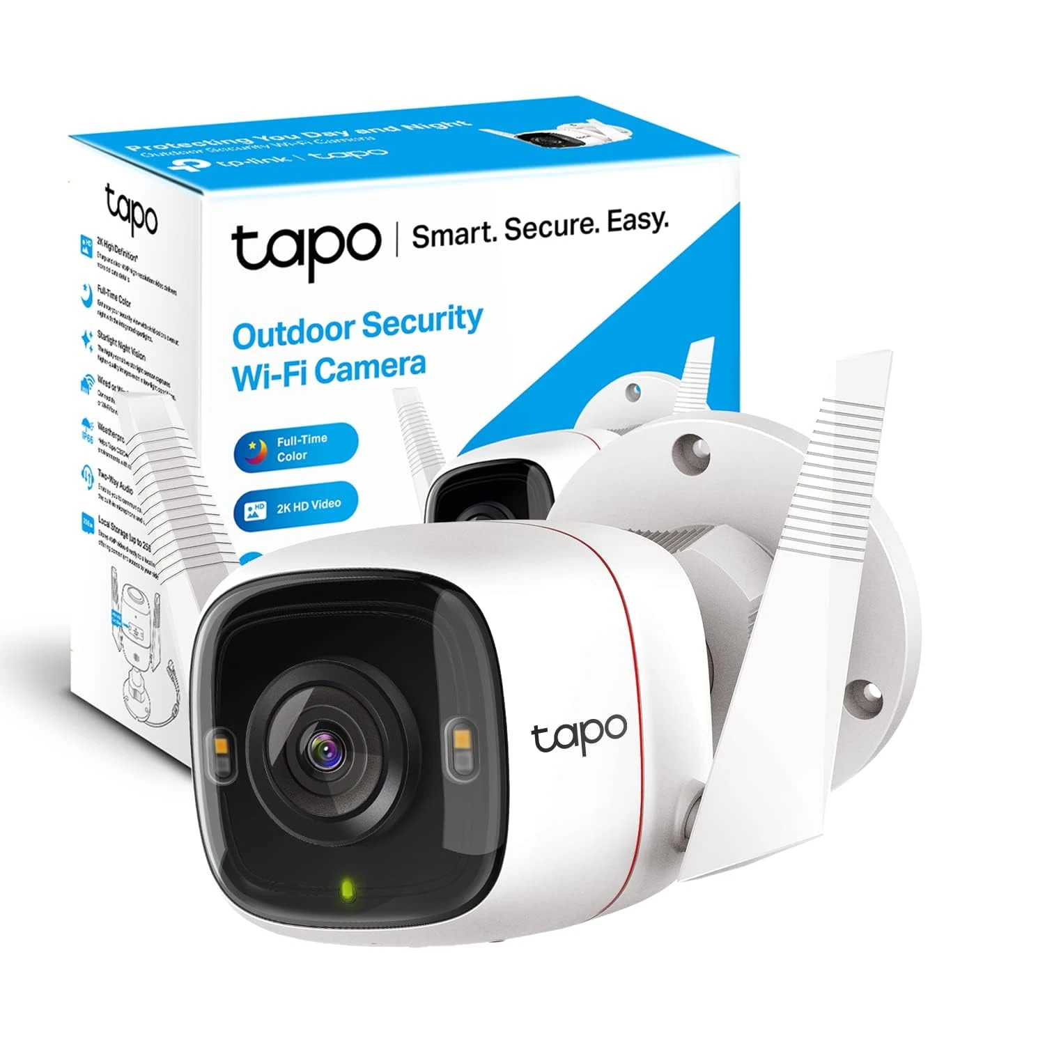 Tapo TP-Link 2K 4MP QHD Security Camera Outdoor Wired, IP66 Weatherproof, Motion/Person Detection, Works with Alexa & Google Home, Built-in Siren, Night Vision, Cloud/SD Card Storage C320WS