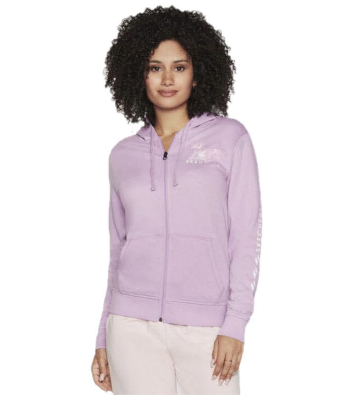 Skechers Women's Skech-sweatscostal Outline Hooded Sweatshirt, African Violet, S UK