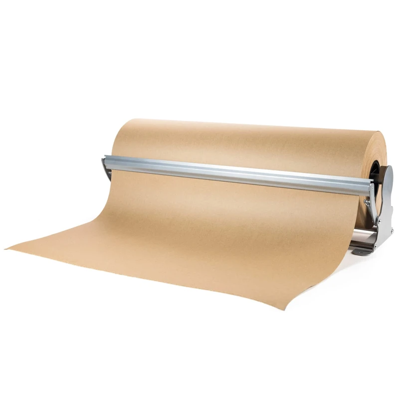 IDL Packaging 24" Kraft Paper Roll Dispenser & Cutter for Rolls up to 24" Wide and 9" in Diameter – Tabletop Reinforced Steel Paper Holder with a Cutter – for Kraft and Butcher Paper